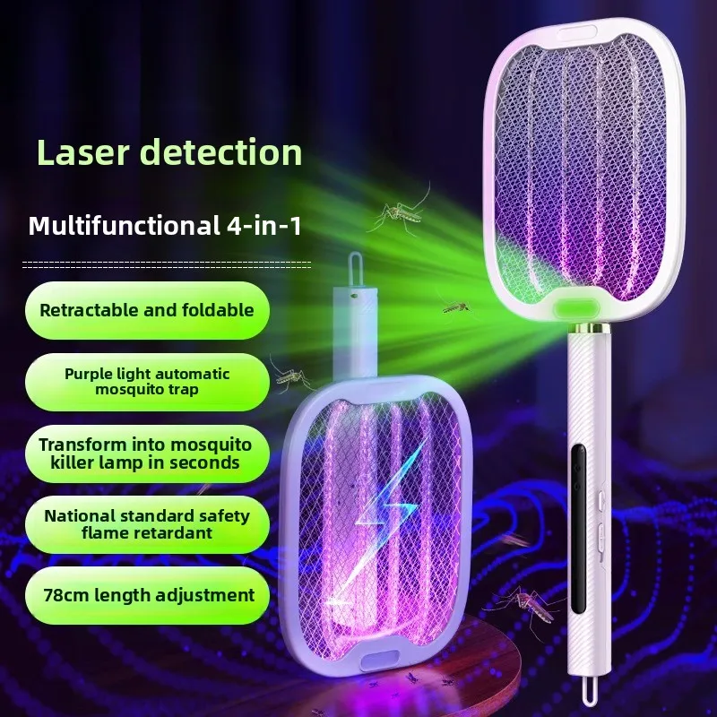 Factory Direct 2026 2025 new electric mosquito swatter rechargeable household super telescopic folding fly mosquito killer