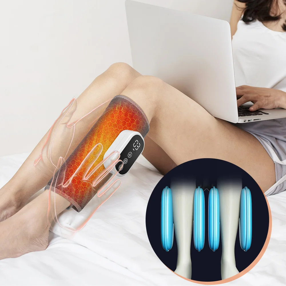 

Wireless Air Pressure Calf Massager 36 Airbags 4 Modes Warmth Relax Knead Lift 3 Levels Leg Circulation Soothe Muscle Soak