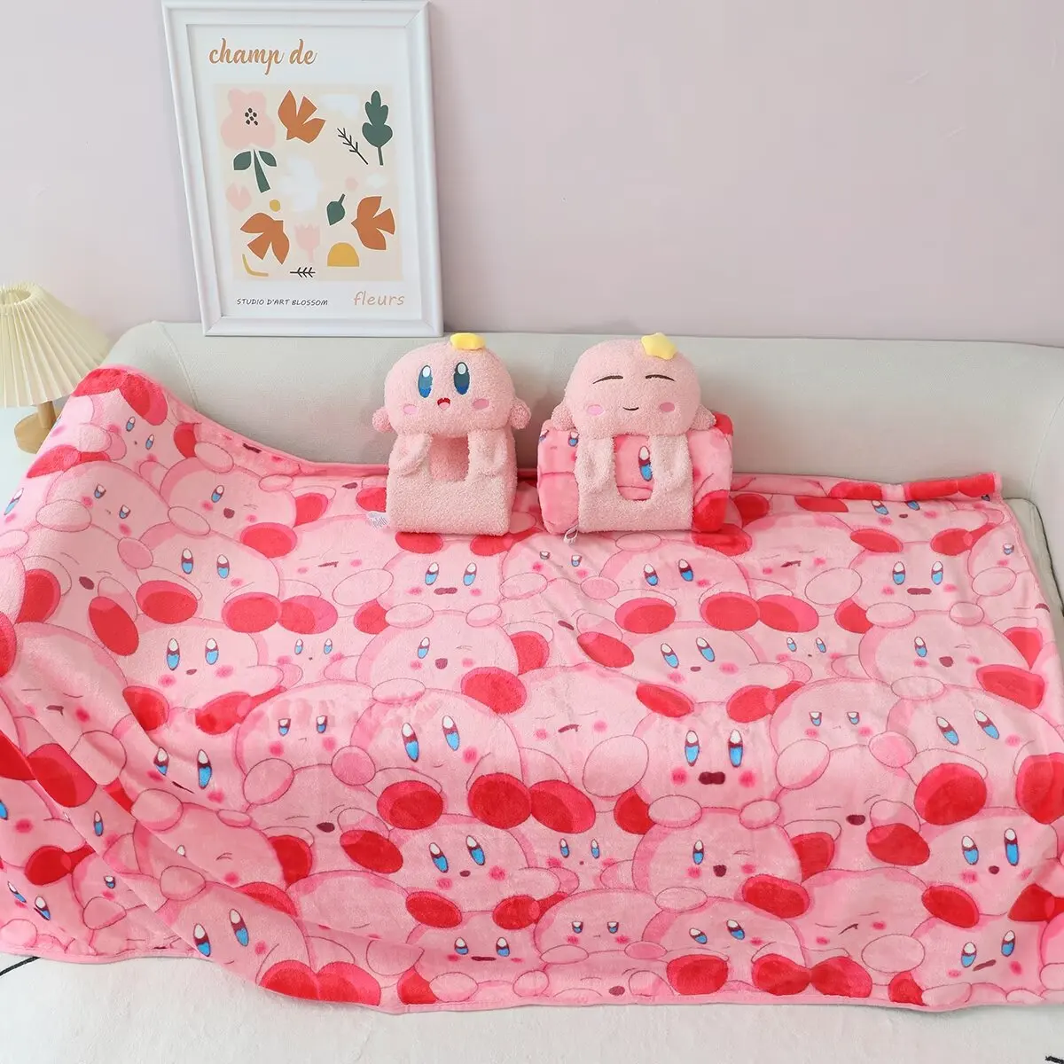 Sanrio Cute Hello Kitty Cinnamoroll My Melody Kuromi Roll Blanket Cartoon Printed Portable Travel Blanket Office Bedroom