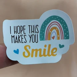 120Pcs A Set  i hope this makes you smile thank you stickers Seal Labels rainbow Rectangle Sticker Wedding Party Gift Decoration