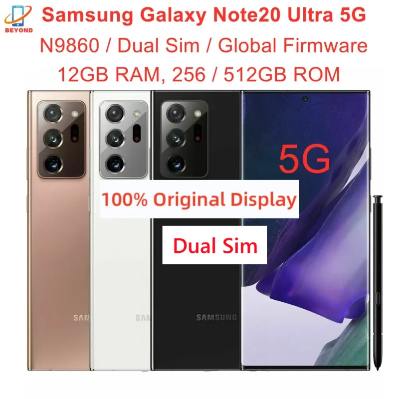 Samsung Galaxy Note20 Ultra 5G Note20U N9860 デュアル Sim 12GB RAM Samsung Galaxy Note20 Ultra 5G Note20U N9860 デュアル Sim 12GB RAM