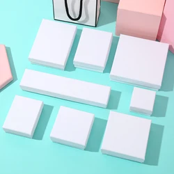 12pack Simple White Paper Jewelry Box Earnail Ring Bracelet Necklace Display Valentines Day Wedding Birthday Gift Packaging Boxs