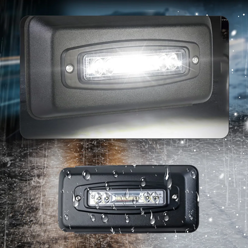 For Ford F-150 2018 2019 2020 Car Front Bumper Guards Pad with LED Light ABS Left & Right White Light Car Accessories