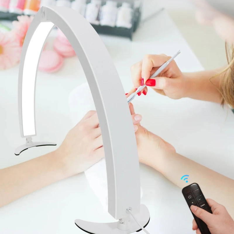 Fill Light Foldable Desktop Nail Polish Tattoo Eyebrow Beauty U-shaped Half Moon Beauty Remote Control Table Lamp Stand Light