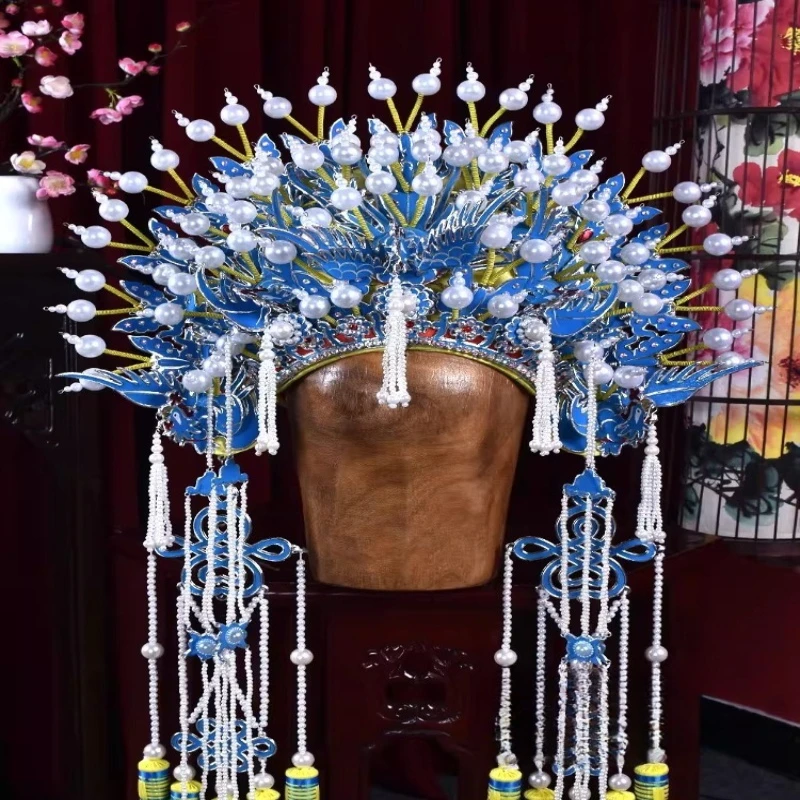 

Peking Opera Yue Opera Opera Helmet Concubine Drunk Phoenix Crown Charcoal Bridal Headgear, Five Phoenix Phoenix Crown