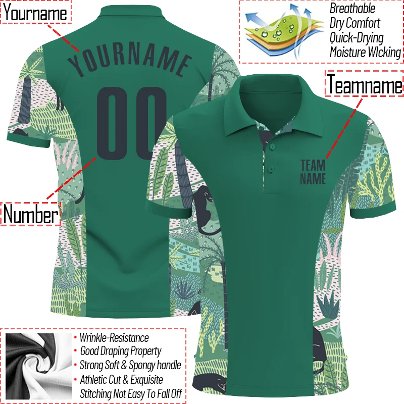 

Summer Shirts Women For Men Personalized Waistline Graphic Polo Shirt 3D Print Golf Shirts Custom Your Name, Number, Team Name