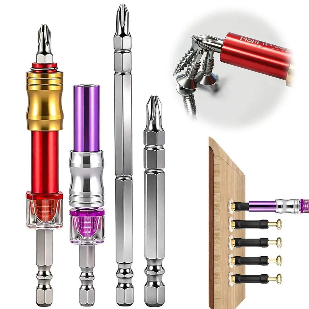 

3-In-1 Magnetic Screwdriver Bit Socket Set Adjustable Depth Limit Dual-Use Bit Holder for Furniture Installation DIY Woodworking