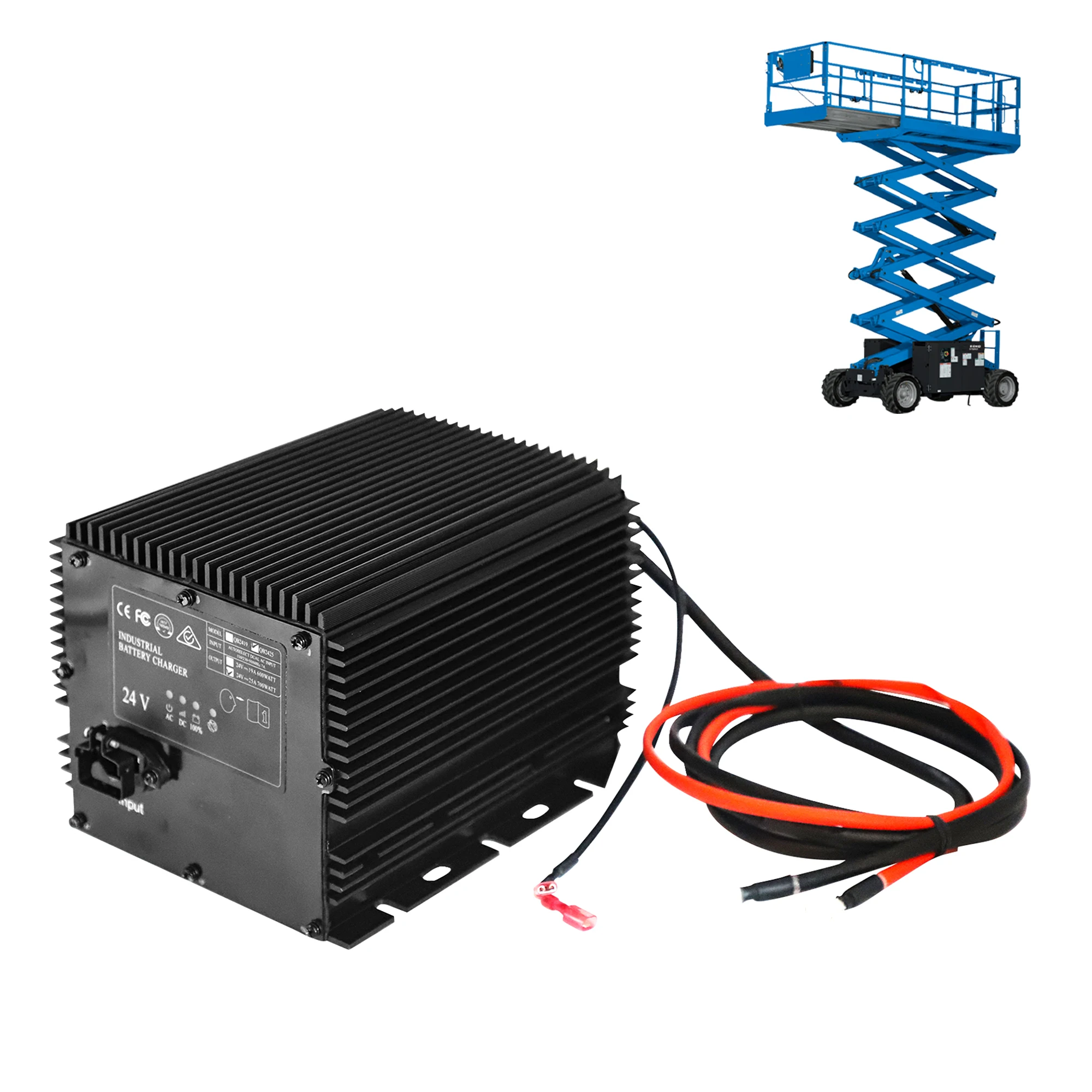 24V 25A Battery Charger for Genie Scissor Lift, HB600-24B 96211 105739 0400236 Lead Acid Battery Charger for Genie/Skyjack/JLG