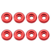 8Pcs Metal Connecting Rod Screw Gasket Shim Washer Rest for WPL C14 C24 C34 C44 MN D90 D91 D99S RC Car,Red