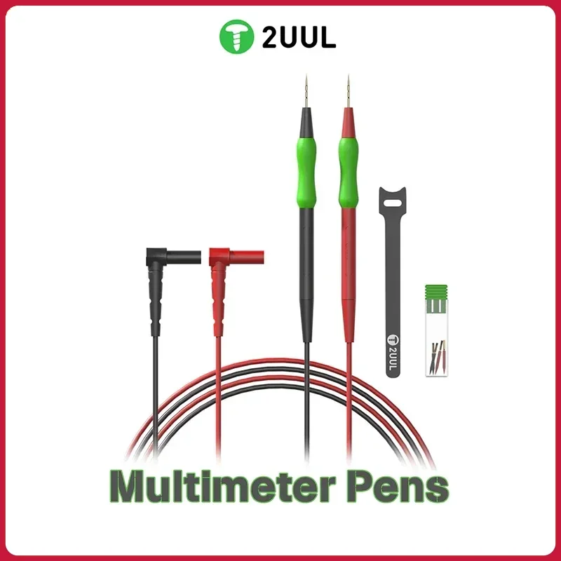 Multimeter Pens with Dust Protection Plug 2UUL MT01 High Voltage Resustance Gold Plated Steel Needle Wire Multimeter Tester