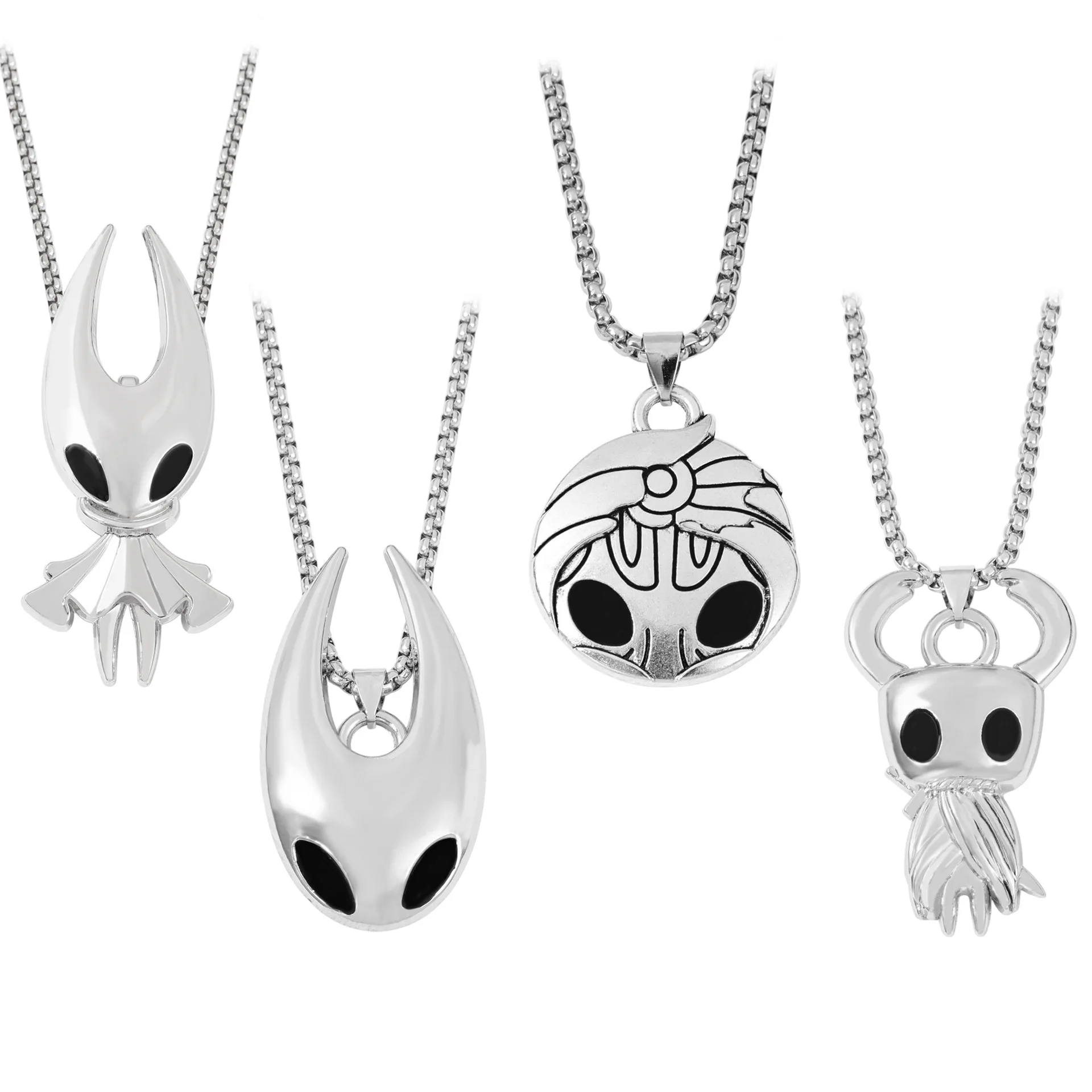 ファッションゲームジュエリーアクセサリー、ホロウナイトをテーマにしたネックレス、人気ゲーム「シルクソング」のヒップホップネックレスアクセサリー