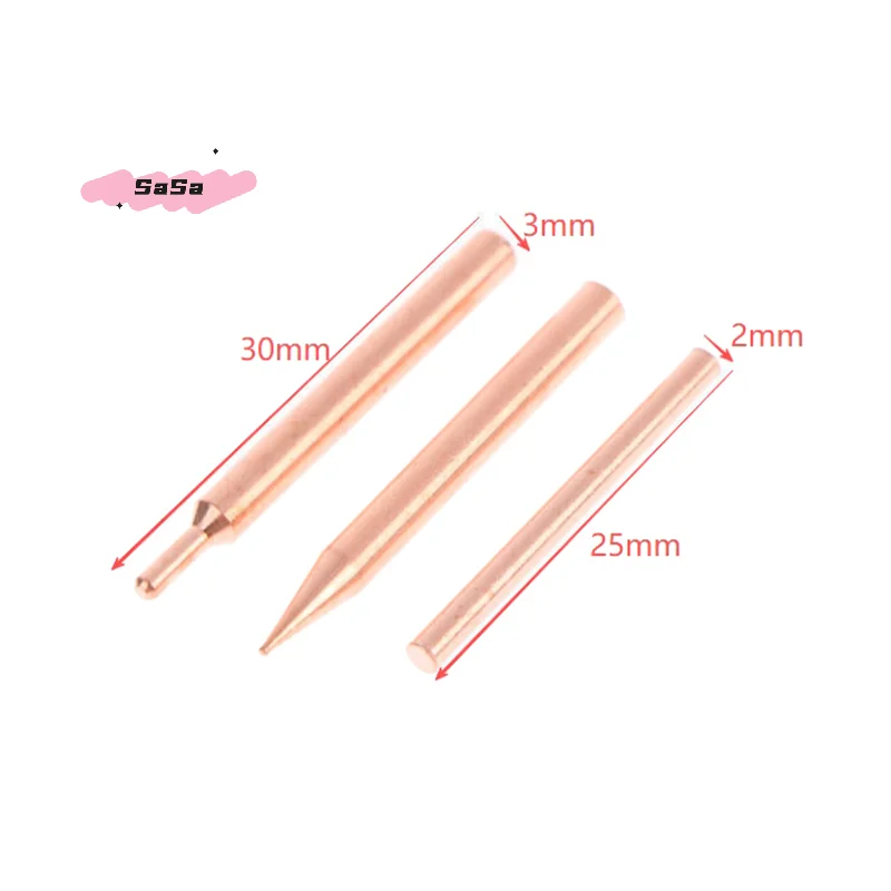 5/10Pcs 18650 Handheld Spot Welder Tips Purple Copper Electrode Head for Small Lithium Battery Spot Welding Pen