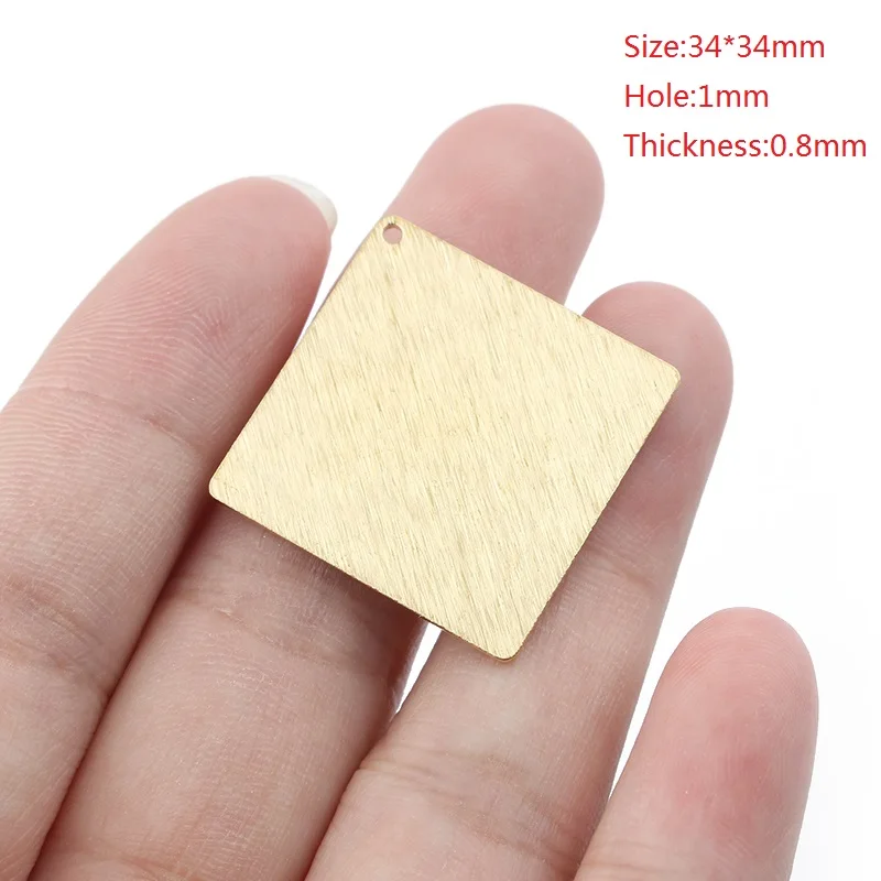 10pcs Raw Brass Rectangle Charms for DIY Jewellery Making