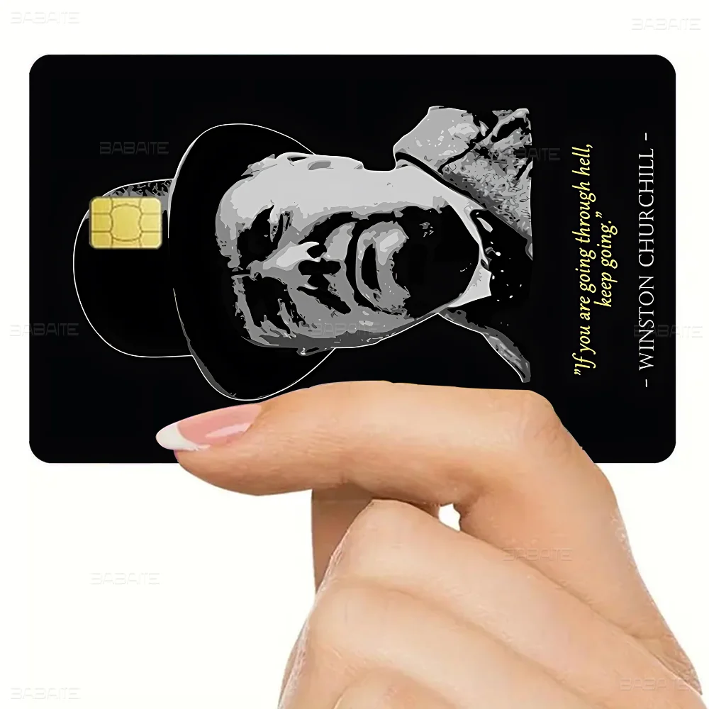Berühmte Menschen Zitate Leinwand Gemälde Churchill Thatcher Marx Anime Young Creidt Karte Debit Karte Aufkleber Film Fall Front Band