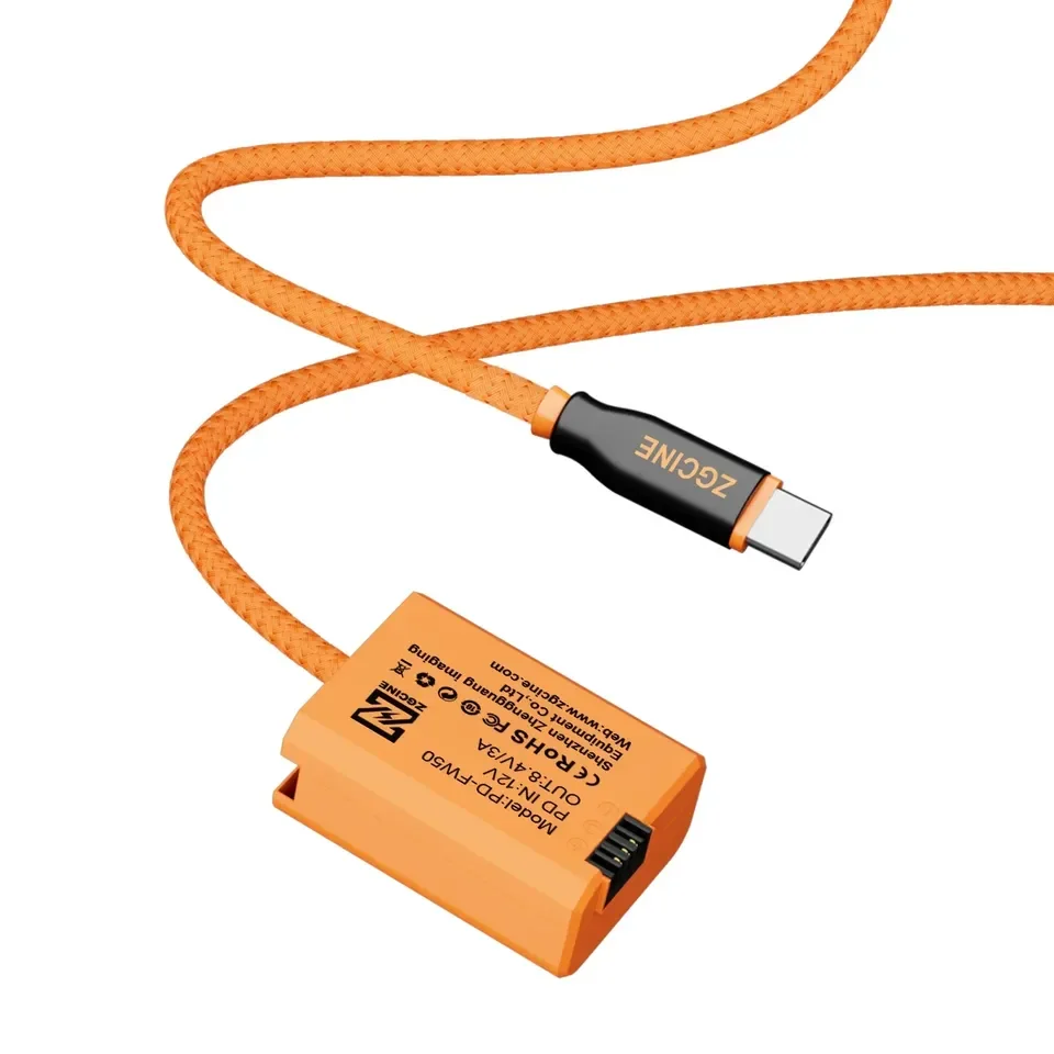 ZGCINE NP-FW50 الدمية بطارية USB-C/D-Tap كابل الطاقة 60 سنتيمتر طويلة استبدال لسوني A7/ A7M2/ A7R2/ A7S2/ A6000/ A6300 كاميرا