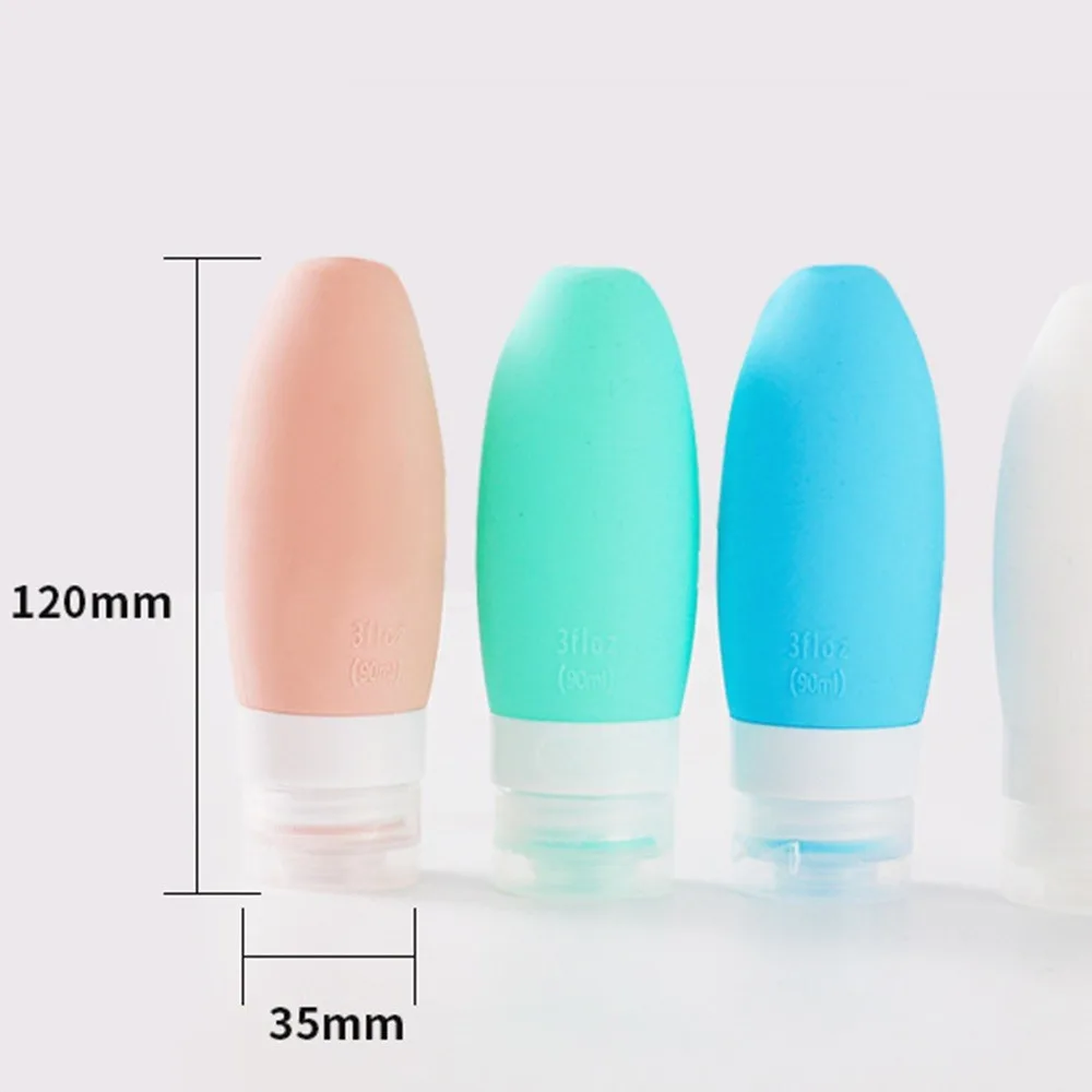 Silicone Squeeze Travel Bottle Conical Cosmetic Storage Refillable Lotion Bottle Leakproof Shower Gel Shampoo Empty Container