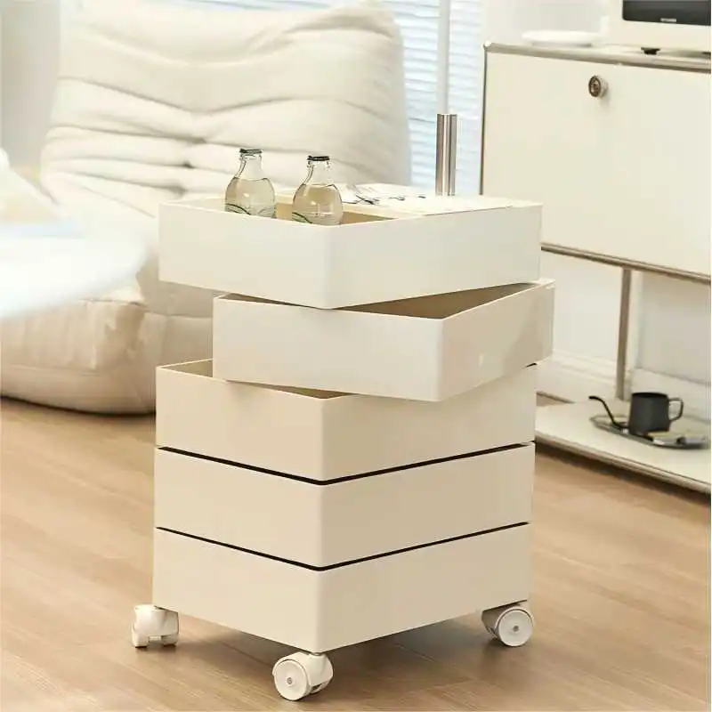 Rotating storage cabinet Movable bedside table ins side cabinet Simple Nordic locker Internet celebrity cosmetics locker
