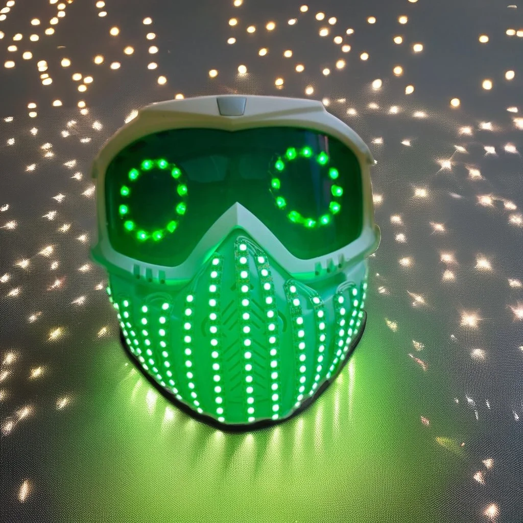 Dynamic LED Mask for Halloween And Holiday Multi-modes Lighting Casual LED Mask for Music Show Performances