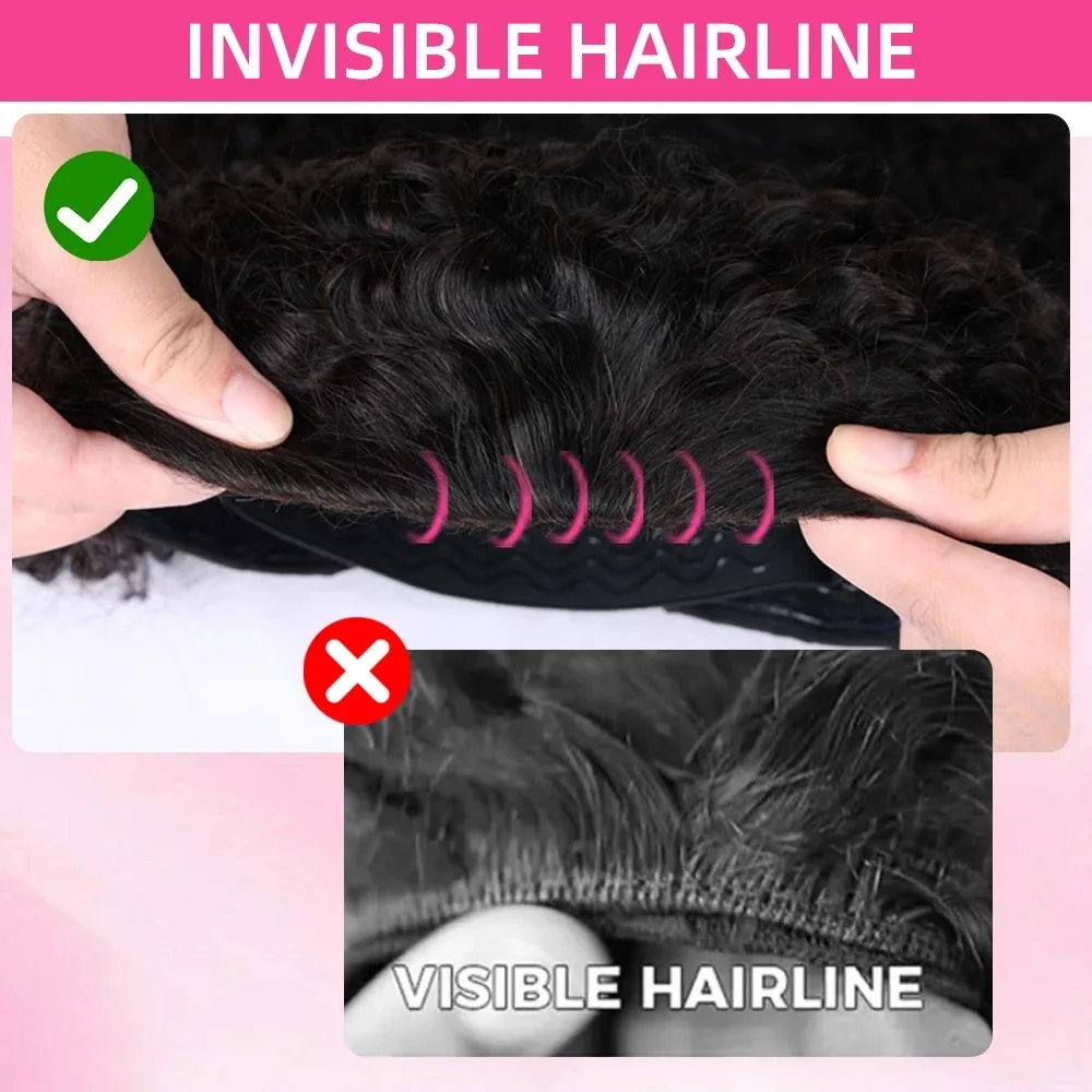 30 Inch Highlight Burmese Curly Half Wig Human Hair Wear and Go Wigs P4/27 Omber Brown to Honey Blonde 3-in-1 Machine Curly Wig For Women