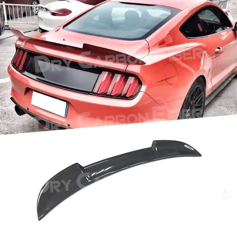 

Carbon Fiber Rear Lip Spoiler Wings for Ford Mustang GT V8 V6 GT350R Coupe 2015 2016 2017 Car styling FRP Rear Spoiler