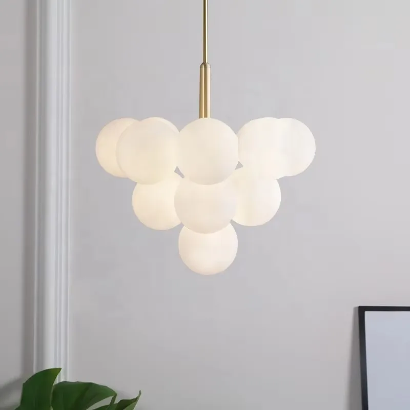 Living room chandelier light luxury simple bedroom personalized creative glass ball bubble light