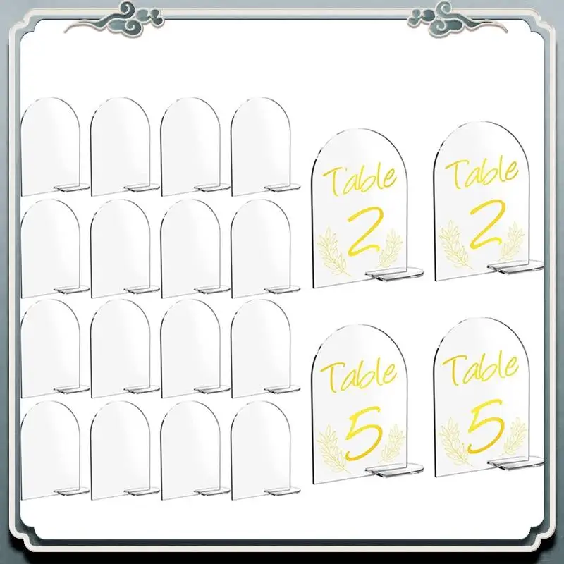 20Piece Blank Acrylic Numbers Signs With Stand Diy Arch Acrylic Stand Signs Wedding Reception Sign