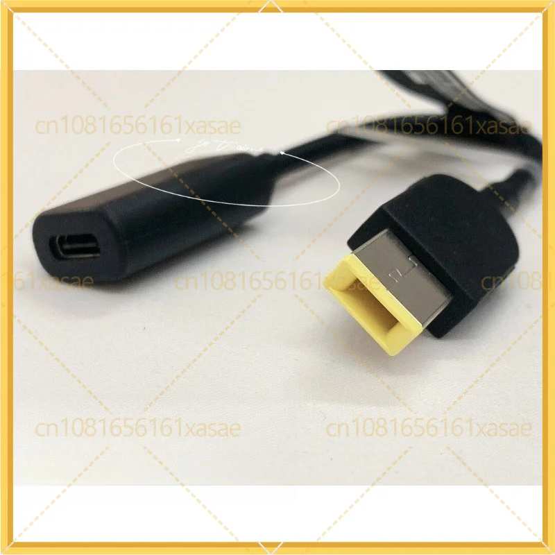 For Lenovo USB Type-C Female To Square Slim Plug Power Adapter Cable PD Charging Converter Cord Laptop Replacement Accessory