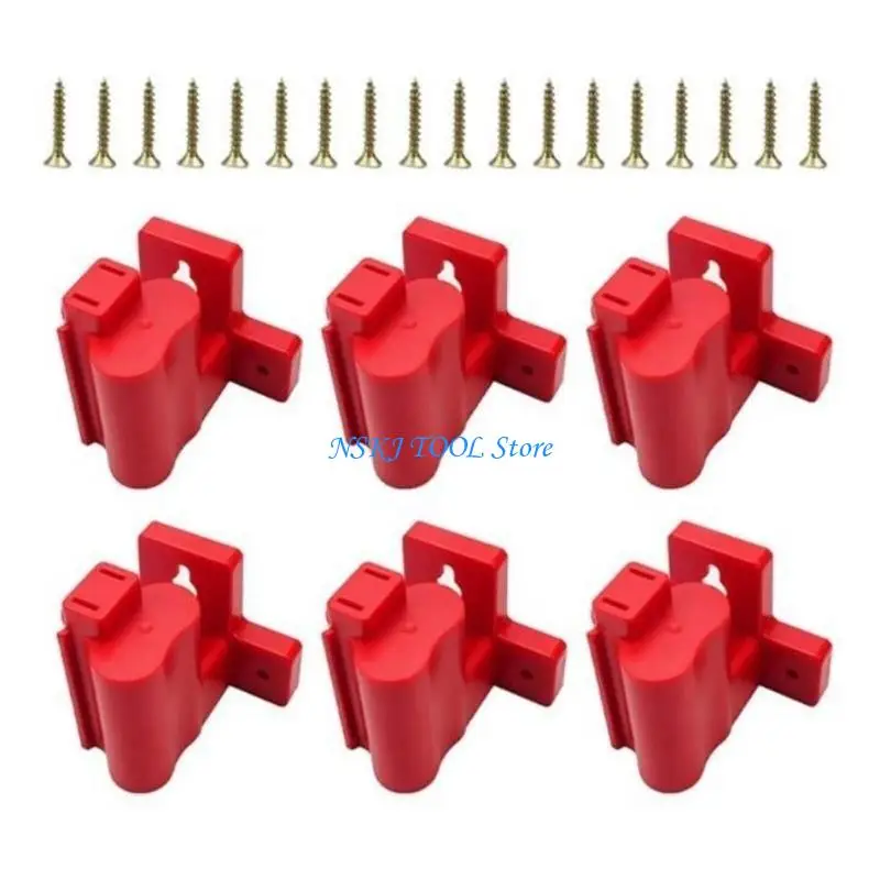 

L8RC 6Pcs Tool Holder Mount Drill Tool Hanger for 12V Wall Mount Drill Organizers