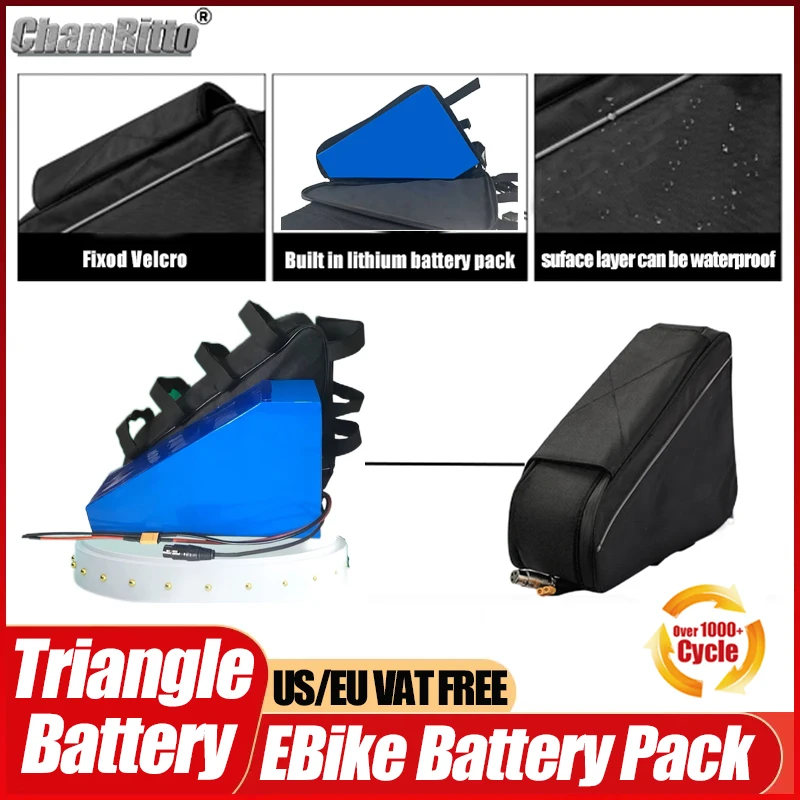 E-bike 72V 60V 30ah 40ah 50ah 60ah Batteria Triangolo 18650 Cell 36V 48V 52V E-bike Li-ion Batteria 72V 3000W Alta Potenza view 2