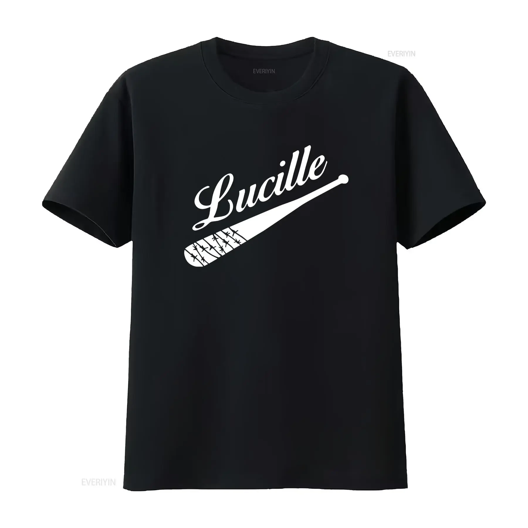 Walking Dead zombie Lucille Bat camiseta vintage lavado estirado suave ropa de diseñador streetwear Casual ligeramente elegante
