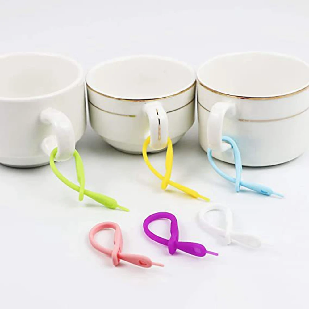 

HGHO Drink Marker Glass Cup Wine Glass Bottle Strip Tag Marker Silicone Glass Charms Tags For Cups Cocktail Glass Party Guest