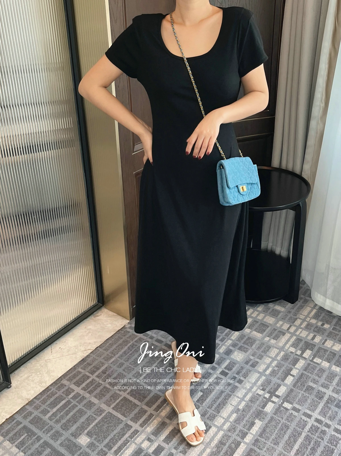 

Black Short Sleeve Dress Women Clothing 2024 Summer Fashion Korean Style New Elegant Vintage Party Luxury Long Robe Chic Slim