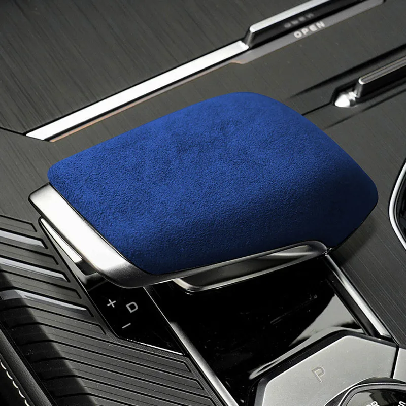 for Changan UNIK UNI-K 2022 2023 Interior Accessories Leather Car Gear Shift Knob Cover Suede Cap Protective Mat