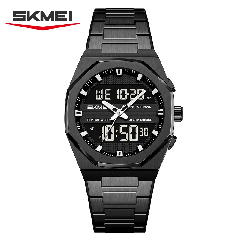 SKMEI 2624 New Men's Leisure Business Waterproof Timer Watch Dual Display Watch Night Light Date Watch Sports Clock Reloj Hombre