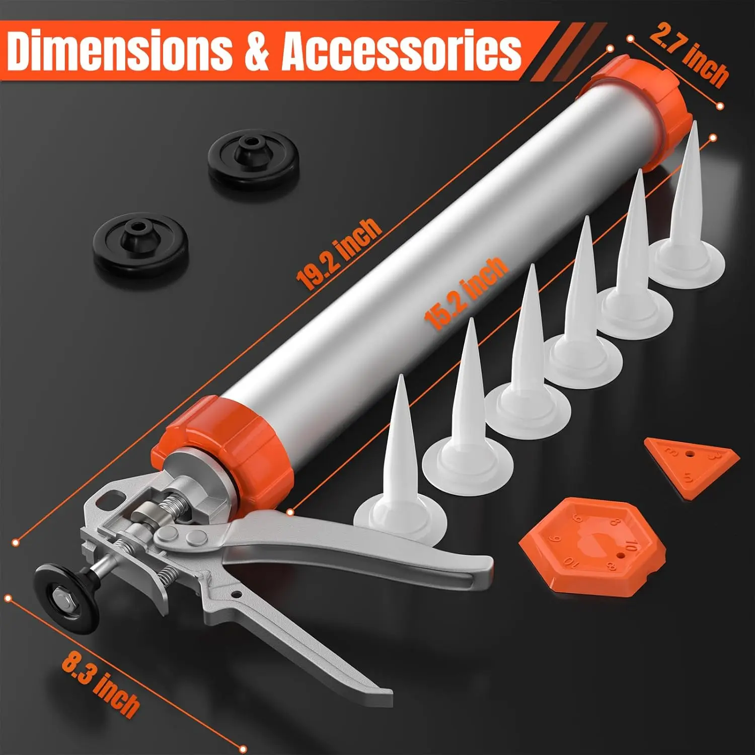 

Пистолет для уплотнения колбас, для герметика для колбас на 20 унций и картриджей на 10 унций, соотношение тяги 16:1, алюминиевый герметик без капель