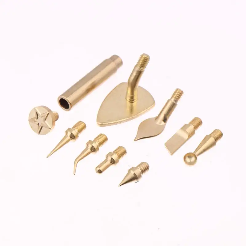 【W3】7/9/10Pcs Heat Insert Nut Iron Tip M2 M3 M4 M5 M6 M8 Brass Thread Embedded Kit Tool For Plastic 3D Printer Soldering Iron