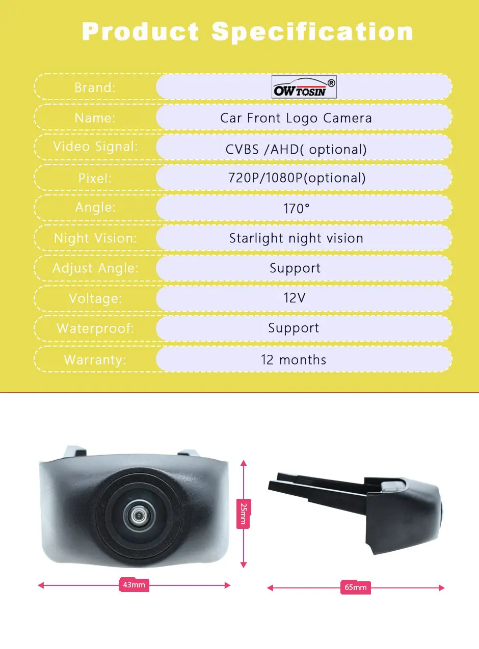 170° AHD 1920*1080P  Front Logo View Camera For Lexus NX AZ10 NX200t NX300h 2015 2016 2017 Fisheye Vehicle Parking Car Camera