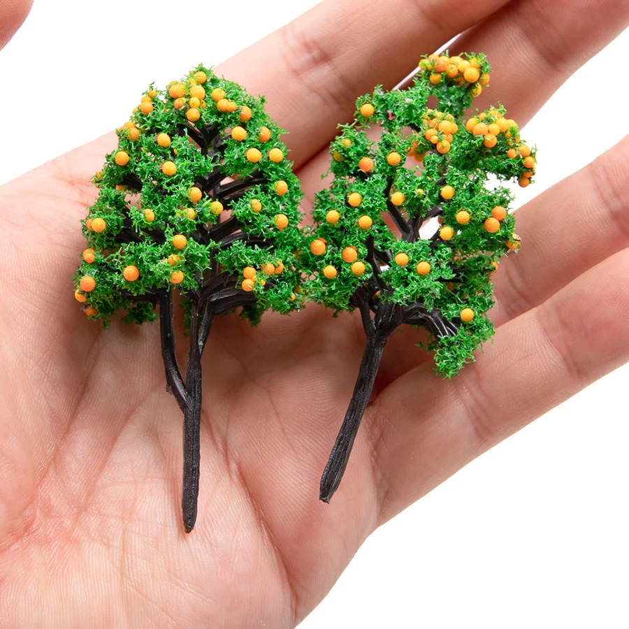 12PCS Miniature Trees Mixed Plastic Plant Toys Railway Train Layout Architecture Building Materials Diy Model Making for Diorama