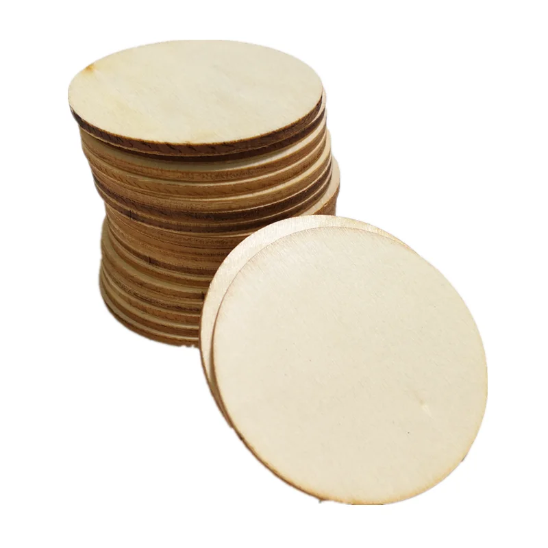 10pcs 50mm Wood Rounds Circles for Crafts Unfinished Blanks Wooden Rounds Slice Wooden Cutouts for DIY Crafts Christmas