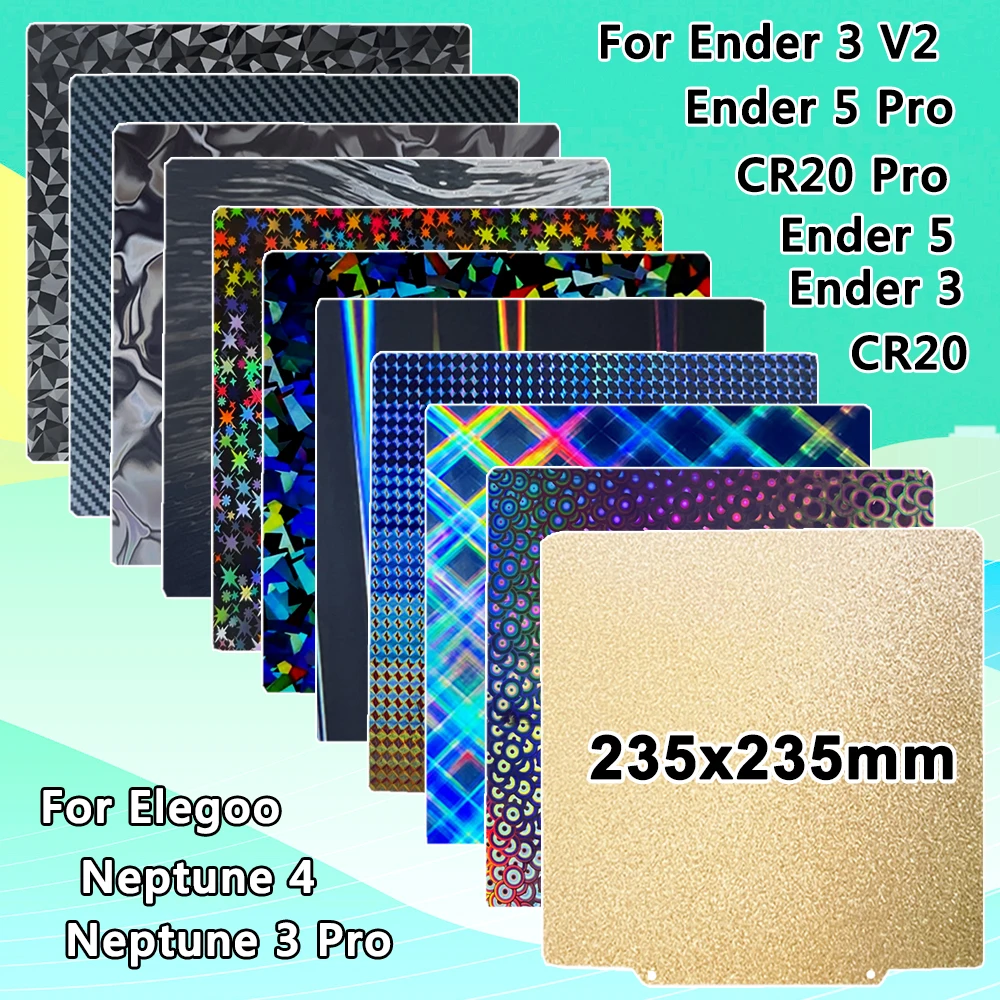 

PEI Plate For Ender 3, Ender 3 V2, Ender 3 Pro, Ender 5 Build Plate Magnetic PEI Sheet for Elegoo Neptune 4/3 Pro Heat Bed Parts