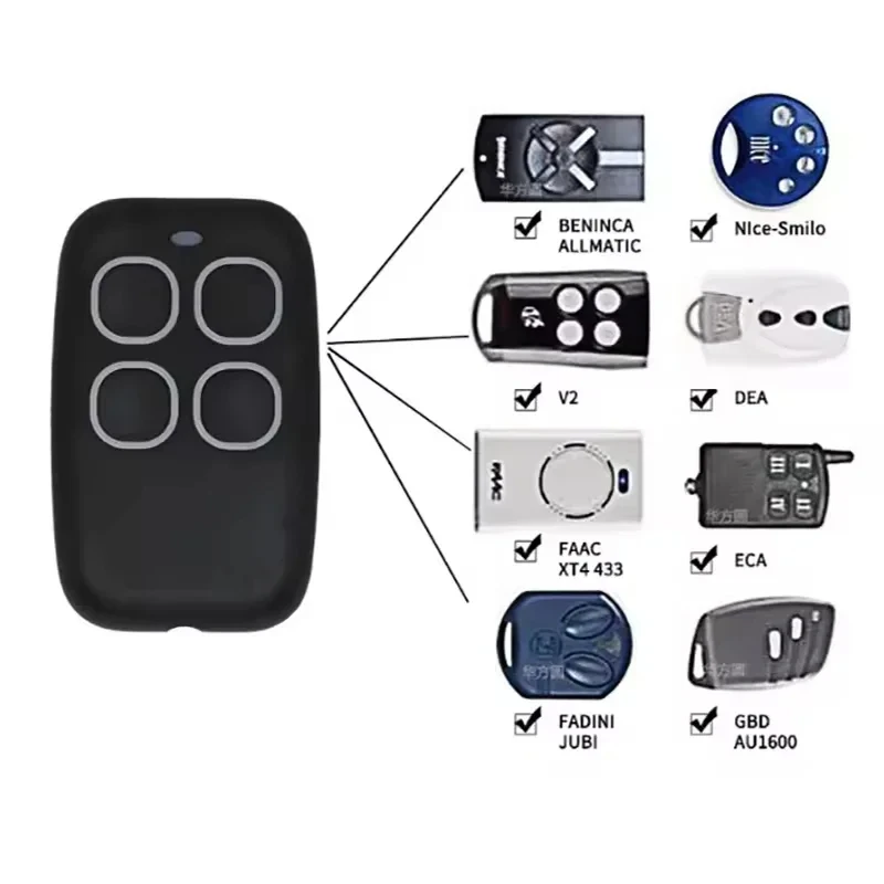 433mhz Garage Door Remote Control Duplicator Multi-Frequency Code Grabber Clone Gate Key Fob Hand Transmitter