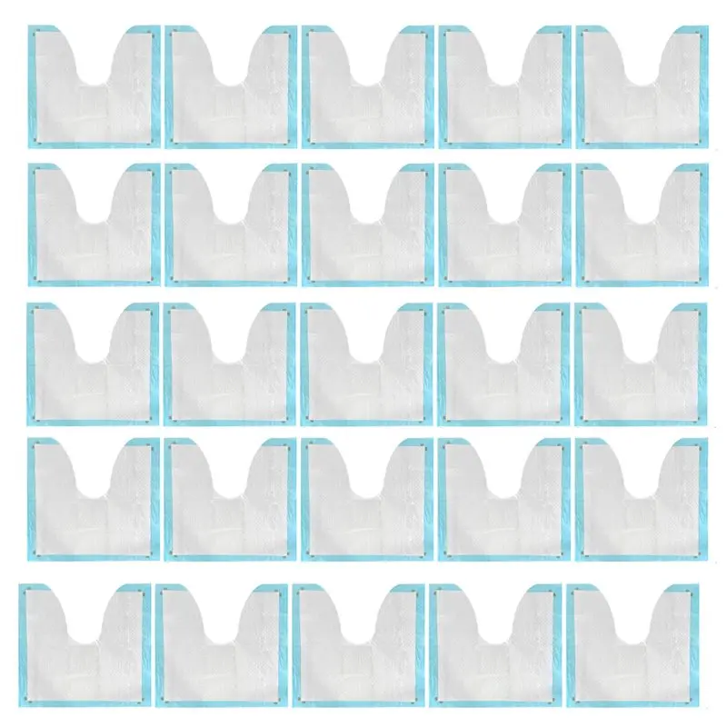 25 Pack Disposable Toilet Mats Absorbent Toilet Floor Protector From Urine U-Shape Toilet Training Rug Waterproof