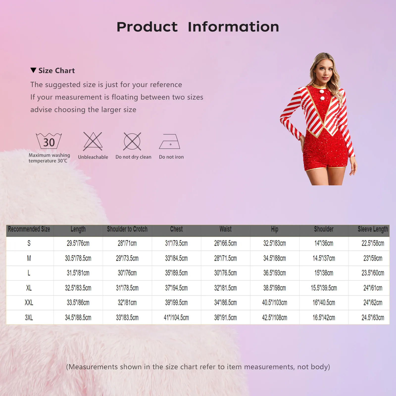 بدلة قفز نسائية لعيد الميلاد على شكل قصب الحلوى مع شريط ومطرزة مخملية مرقعة لحفلات عيد الميلاد للعام الجديد #6