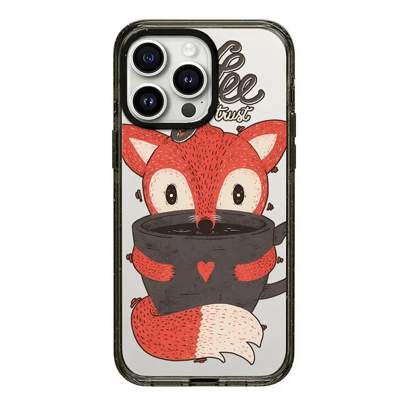 Cartoon Fox Dog 2.0 Upgrade Acrylic Border Phone Case Cover for IPhone 11 12 13 14 15 Pro Max Case for IPhone 15 Pro Max