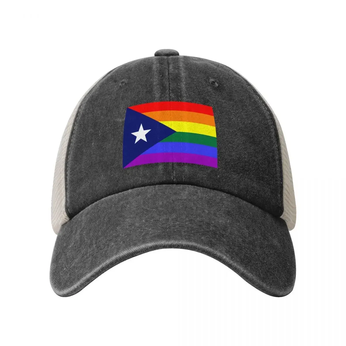 Puerto Rican Rainbow Pride Flag Baseball Cap Luxury Man Hat Sun Hat For Children Trucker Hat Female Men's