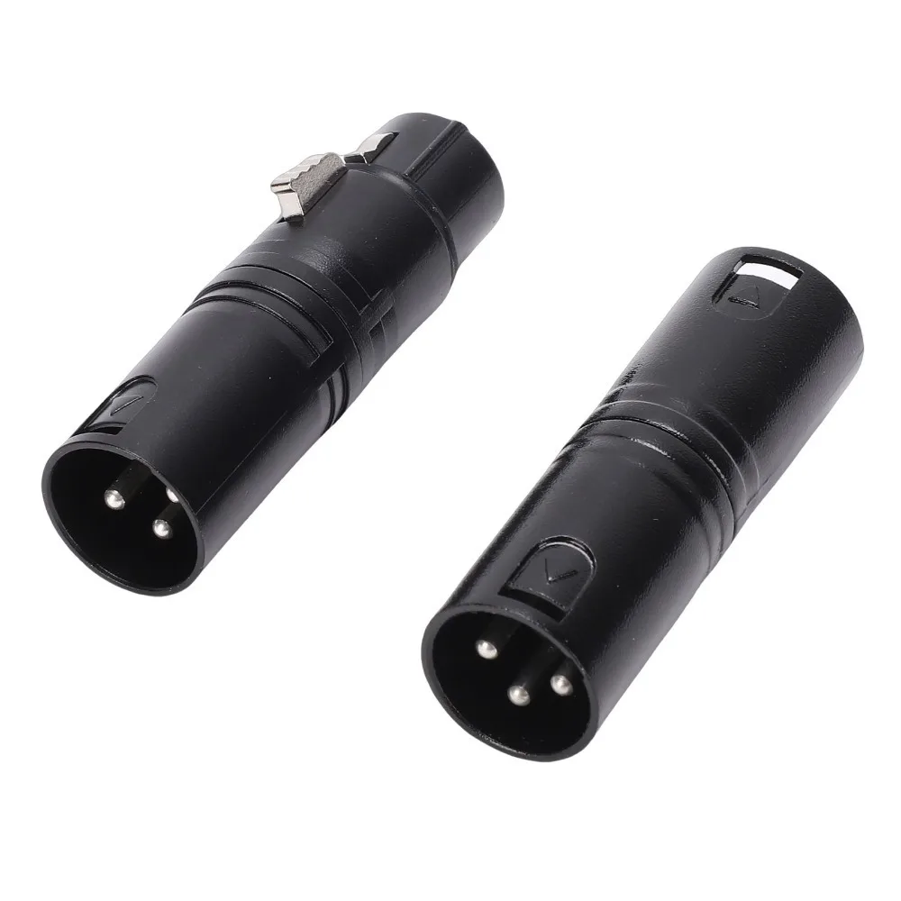 1 Pair 1 Male to Male + 1 Male to Female Connector 3 Pin XLR Connector Adapter Plug and Play Balanced Audio Coupler
