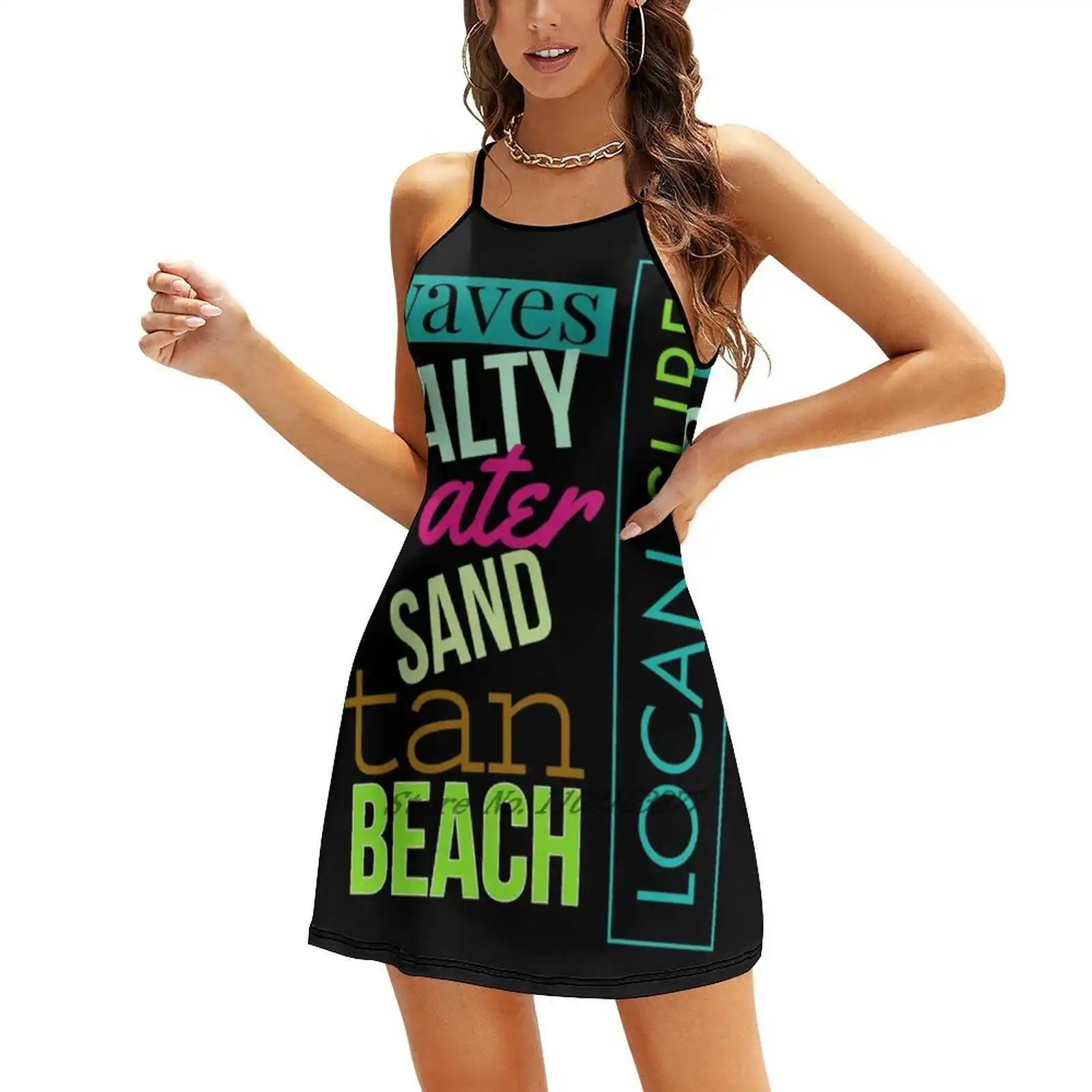 Beach | All Good Loose Pocket Dress Print Short Sleeve Dresses Multiple styles Beach Tan Salty Water Sand Phone Covers Cases