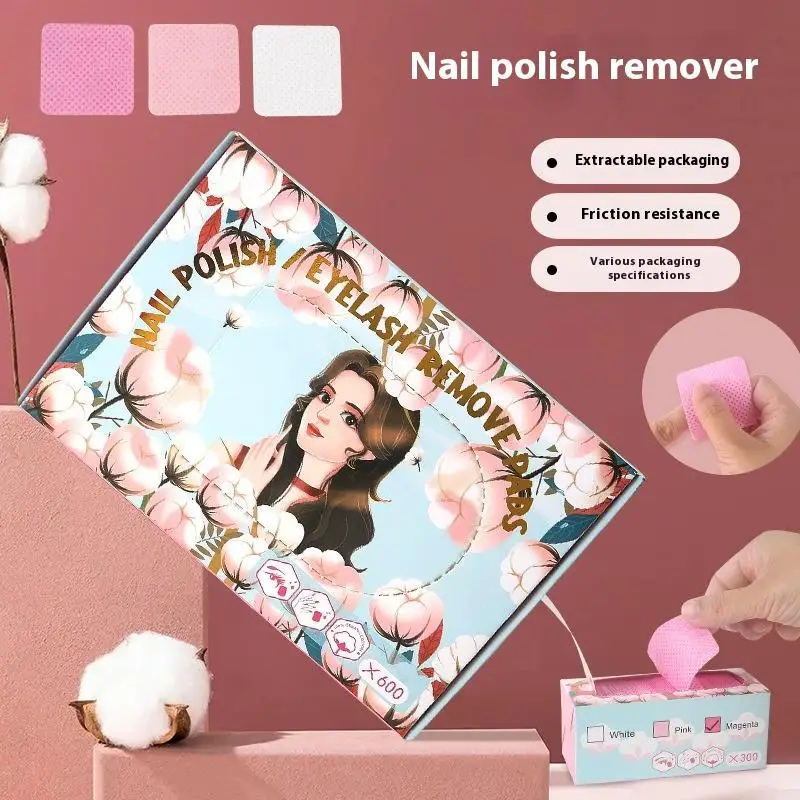 200/300/600 個不織布パッドマニキュアリムーバーホワイトローズレッド接着剤簡単除去クリーニングパッド爪サロン DIY