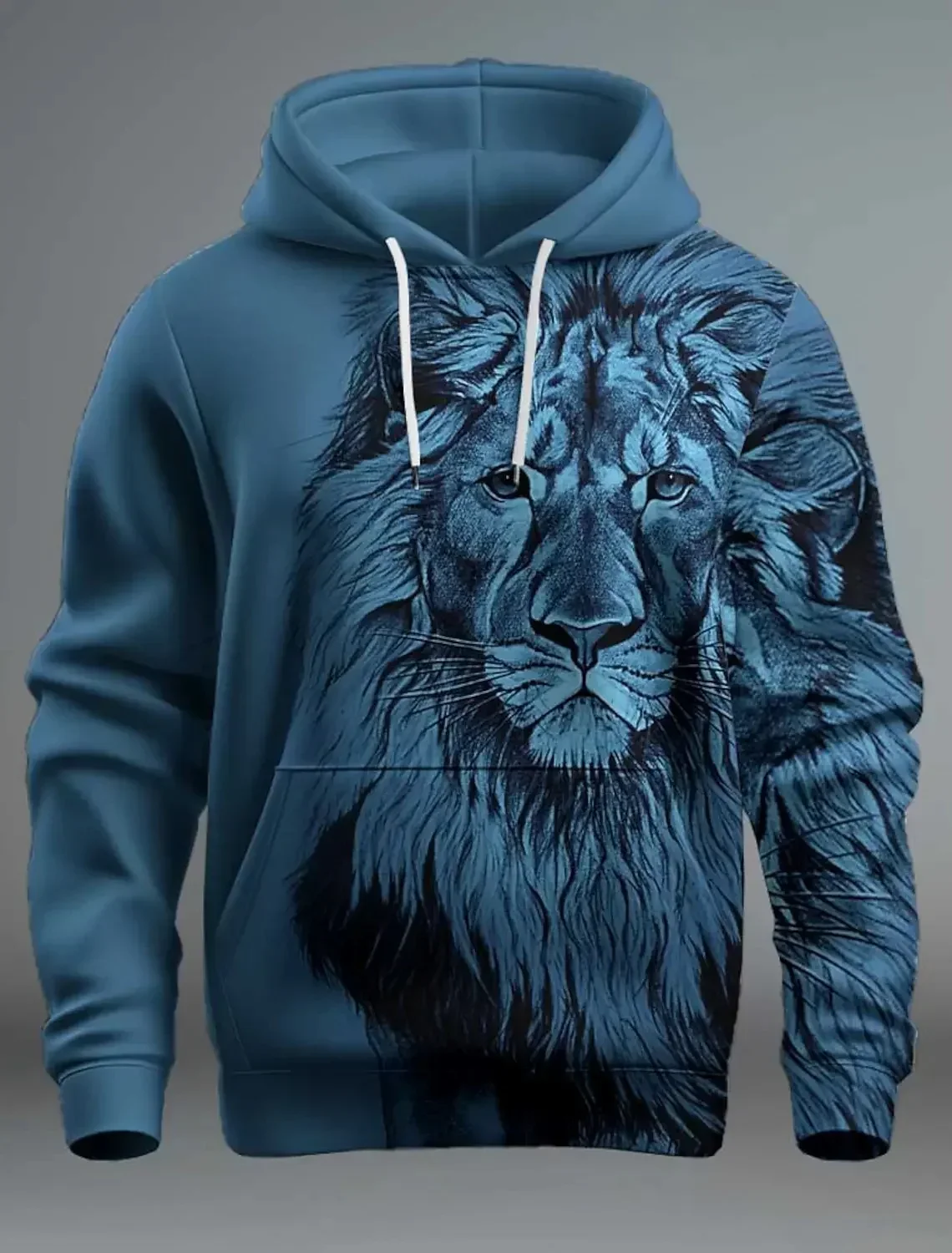 Men's New Sweatshirt 3d Lion Hoodie Men's Plus Size Animal Sweatshirt Hooded Sweatshirt Funny 3d Printed Cool Street Men's Cloth