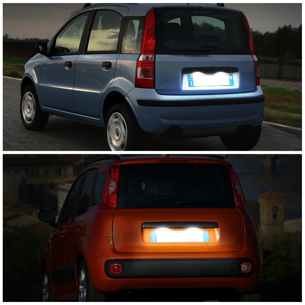 2PCS Number plate Light For Fiat Panda Mk3 Type 169 Mk4 Type 312/319 High Brightness License Plate Light No Error